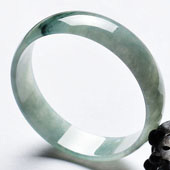 糯冰种飘花缅甸翡翠A货手镯（52.5mm）