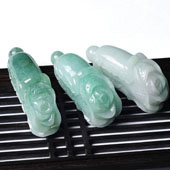 糯冰种晴水缅甸翡翠A货白菜挂件（一批走）