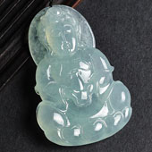 冰种晴水缅甸翡翠A货观音挂件