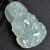 冰种晴水缅甸翡翠A货观音挂件