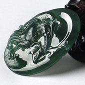 冰种蓝水缅甸翡翠A货一路连科挂件