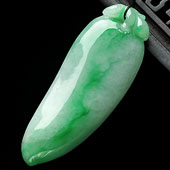 糯冰种飘翠缅甸翡翠A货福瓜挂件