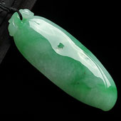 糯冰种飘翠缅甸翡翠A货福瓜挂件