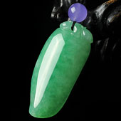 冰种苹果绿缅甸翡翠A货福瓜挂件