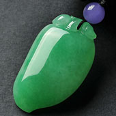 冰种阳绿缅甸翡翠A货福瓜挂件