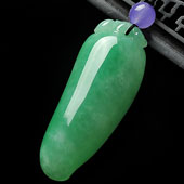 冰种苹果绿缅甸翡翠A货福瓜挂件