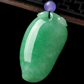 冰种苹果绿缅甸翡翠A货福瓜挂件
