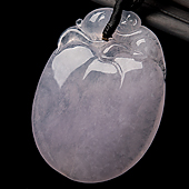 冰种紫罗兰缅甸翡翠A货寿桃挂件