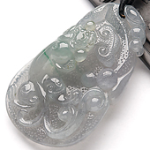 冰种紫罗兰缅甸翡翠A货螭龙挂件