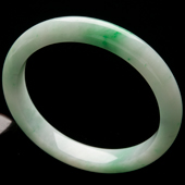 糯冰种飘翠缅甸翡翠A货手镯（51.8mm）