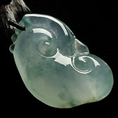 冰种飘花缅甸翡翠A货如意挂件