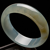 冰种晴水黄翡缅甸翡翠A货手镯（59.5mm）