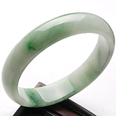 糯冰种飘翠缅甸翡翠A货手镯（57mm）