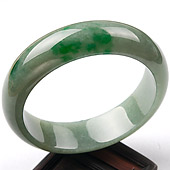 糯冰种飘翠缅甸翡翠A货手镯（58.8mm）