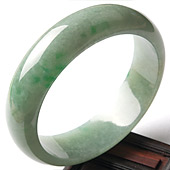 糯冰种飘翠缅甸翡翠A货手镯（59.5mm）
