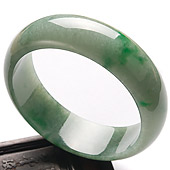 糯冰种飘翠缅甸翡翠A货手镯（58.8mm）