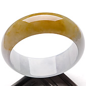 冰种黄翡缅甸翡翠A货手镯（60.4mm）