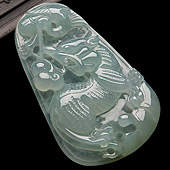 冰种晴水缅甸翡翠A货虎牌挂件