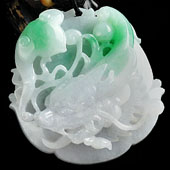 糯冰种翠色缅甸翡翠A货龙头如意挂件