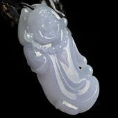 冰种紫罗兰缅甸翡翠A货玉佛挂件