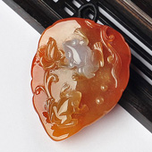 糯冰种红黄翡缅甸翡翠A货连年进财挂件