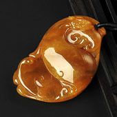 冰种黄翡缅甸翡翠A货龙行如意挂件