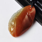 糯冰种褐红翡缅甸翡翠A货龙头如意挂件