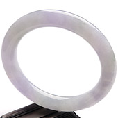 糯冰种春色缅甸翡翠A货圆条手镯（53.9mm）