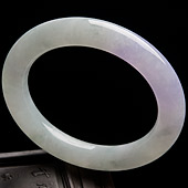 糯冰种春色缅甸翡翠A货圆条手镯（53.6mm）