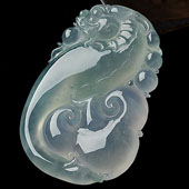 冰种晴水淡紫罗兰缅甸翡翠A货福如意挂件