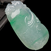 冰种飘翠缅甸翡翠A货如意挂件