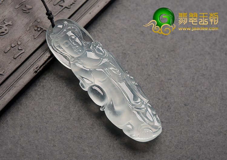 玻璃种缅甸翡翠A货观音挂件