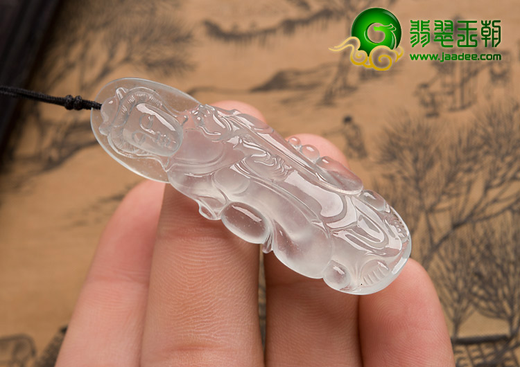 玻璃种缅甸翡翠A货观音挂件