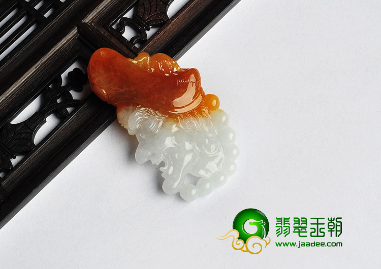 糯冰种红黄翡缅甸翡翠A货济公挂件