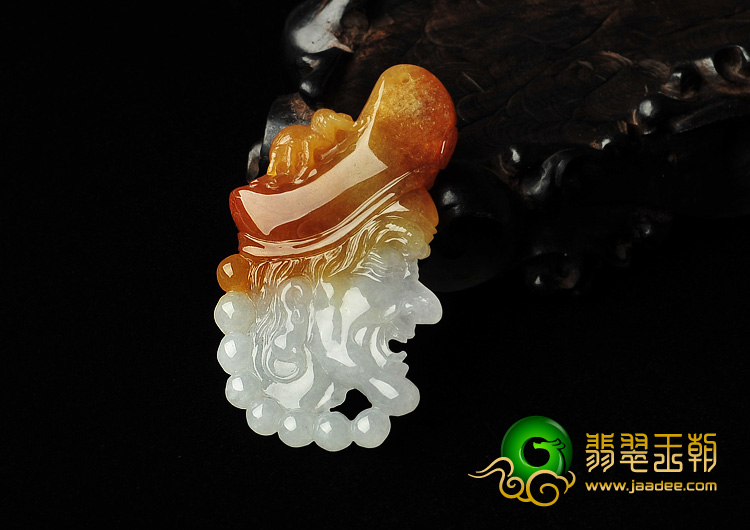 糯冰种红黄翡缅甸翡翠A货济公挂件
