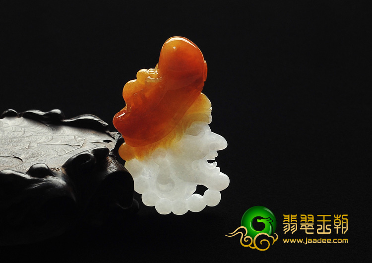 糯冰种红黄翡缅甸翡翠A货济公挂件
