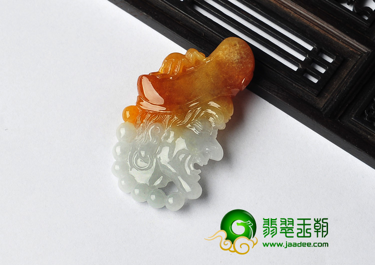 糯冰种红黄翡缅甸翡翠A货济公挂件