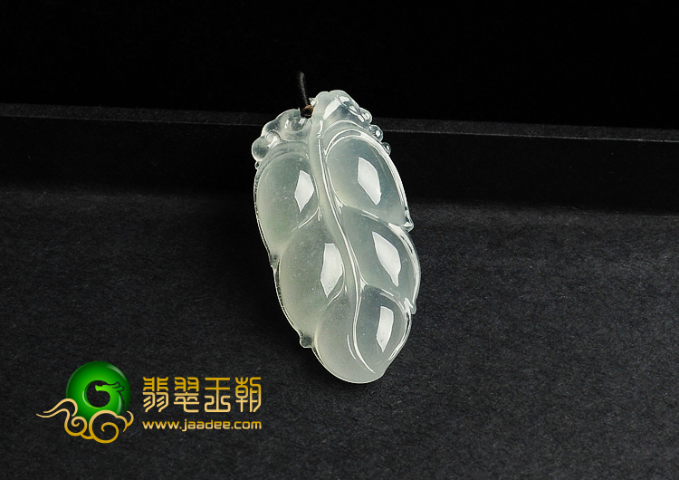 冰种晴水缅甸翡翠A货叶子挂件