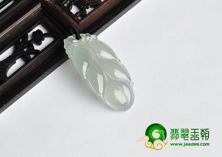 冰种晴水缅甸翡翠A货叶子挂件