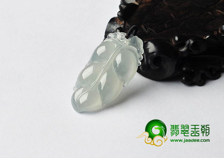 冰种晴水缅甸翡翠A货叶子挂件