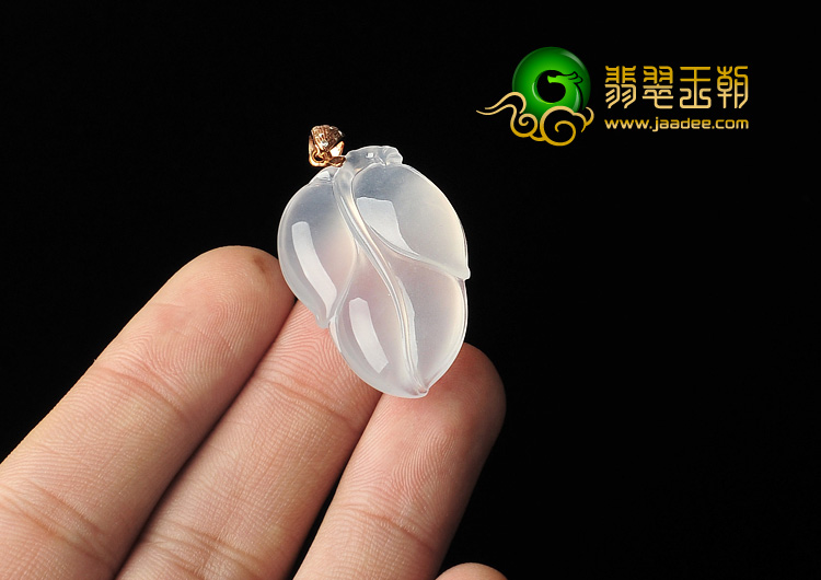 冰玻种缅甸翡翠A货叶子挂件