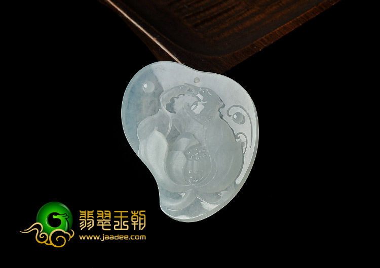 冰种缅甸翡翠A货一品清莲挂件