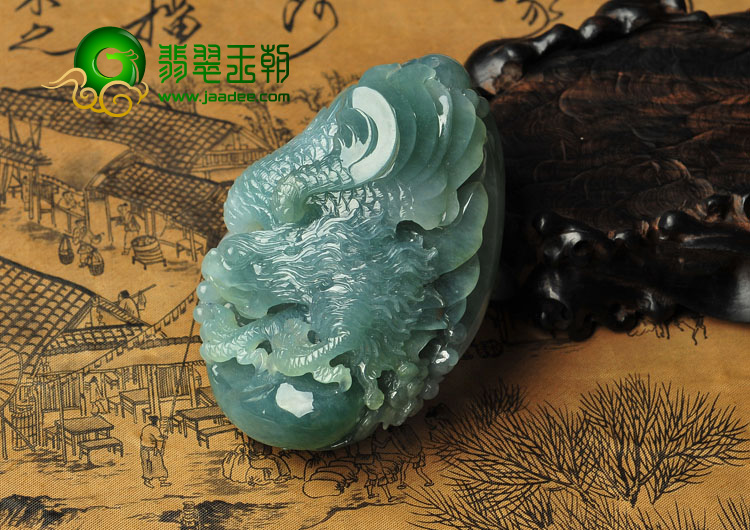 (超值推荐)冰种晴水缅甸翡翠A货大展宏图手玩件