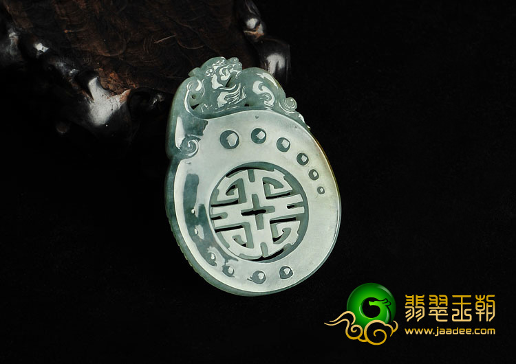 冰种飘花略带黄翡缅甸翡翠A货平安符挂件