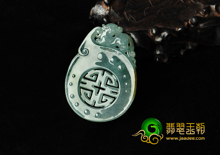 冰种飘花略带黄翡缅甸翡翠A货平安符挂件