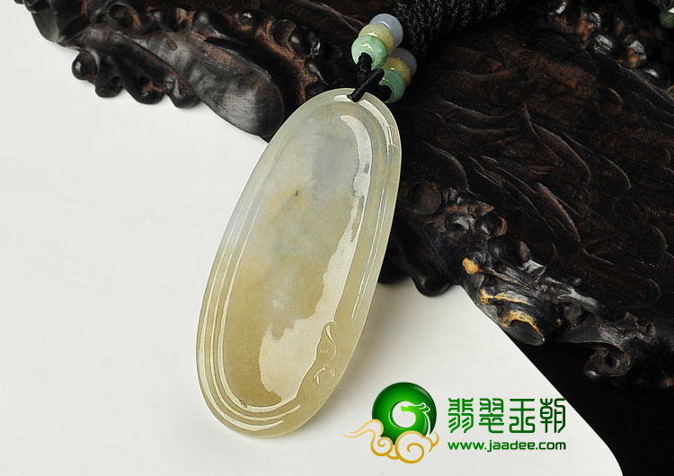 冰种淡黄翡缅甸翡翠A货站观音挂件