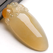 冰种黄翡缅甸翡翠A货福瓜挂件