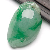 糯冰种飘翠缅甸翡翠A货福瓜挂件