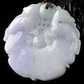 糯冰种春带彩缅甸翡翠A货福寿如意挂件