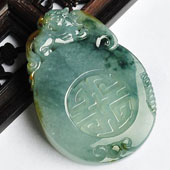 冰种飘花略带黄翡缅甸翡翠A货平安符挂件